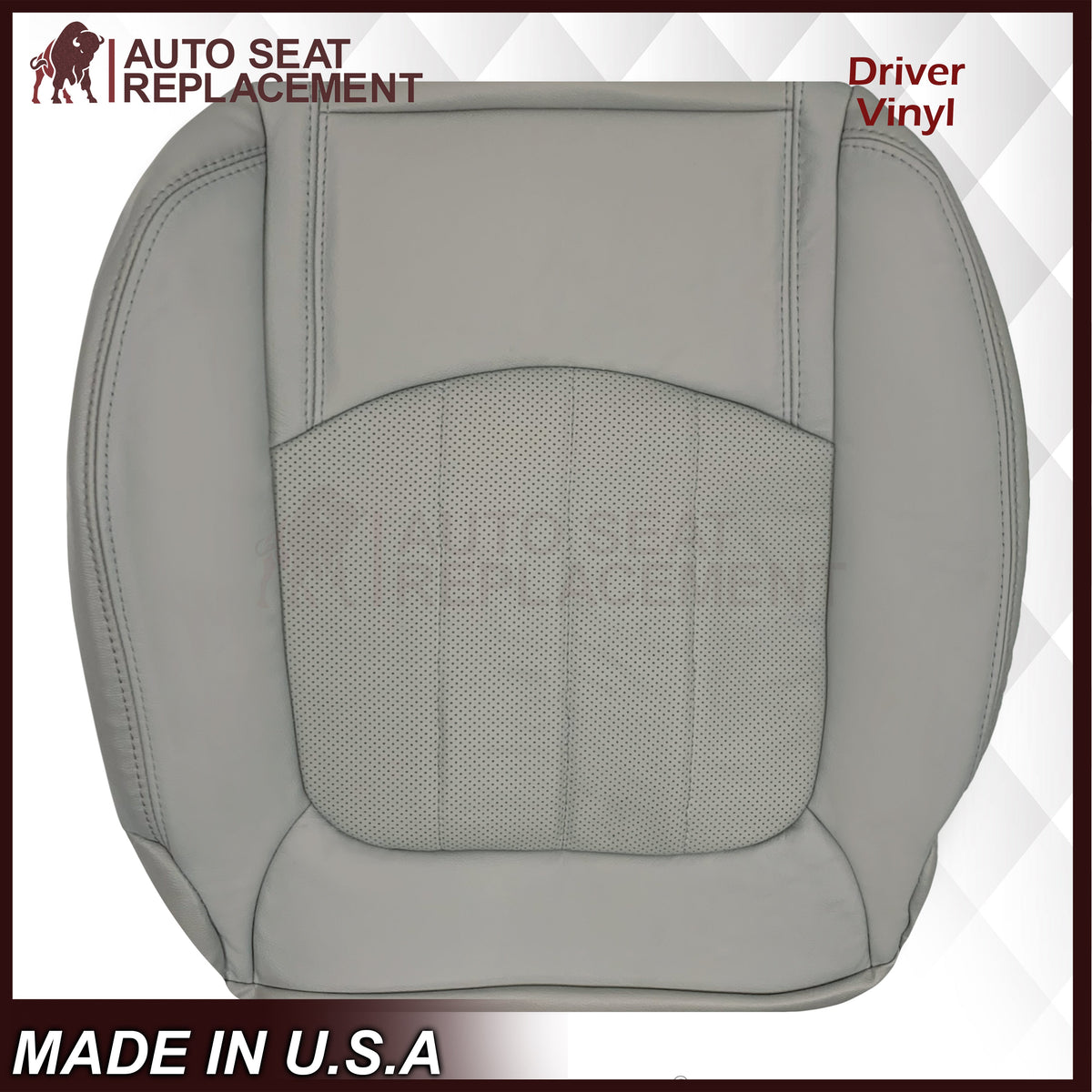 2007-2012 GMC Acadia Denali/SLT Replacement Leather/Syn. Leather Seat Cover: Gray, Perforated