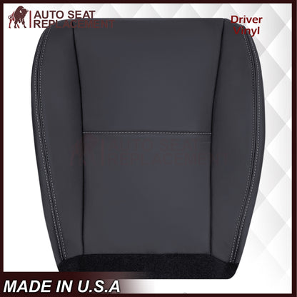 2013-2015 Subaru XV Crosstrek - Bottom Genuine or Synthetic Leather Replacement Seat Cover: Black Non-Perforated