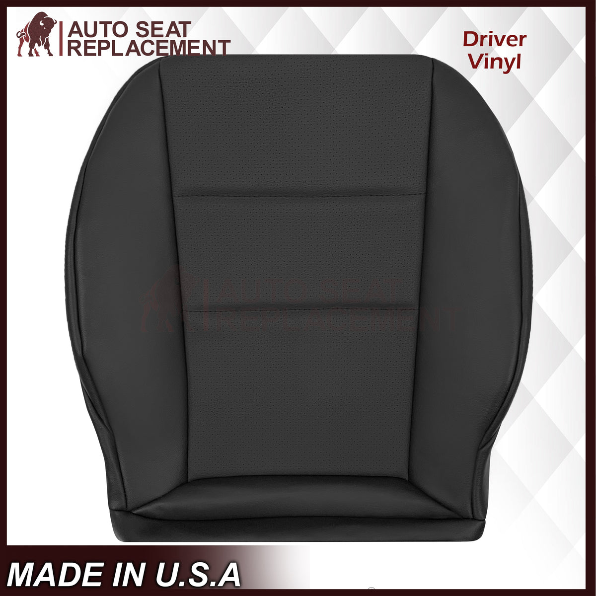 2008-2015 Mercedes Benz GLK250, GLK-350 Driver OR Passenger Bottom Replacement Leather Seat Cover: Perforated Black