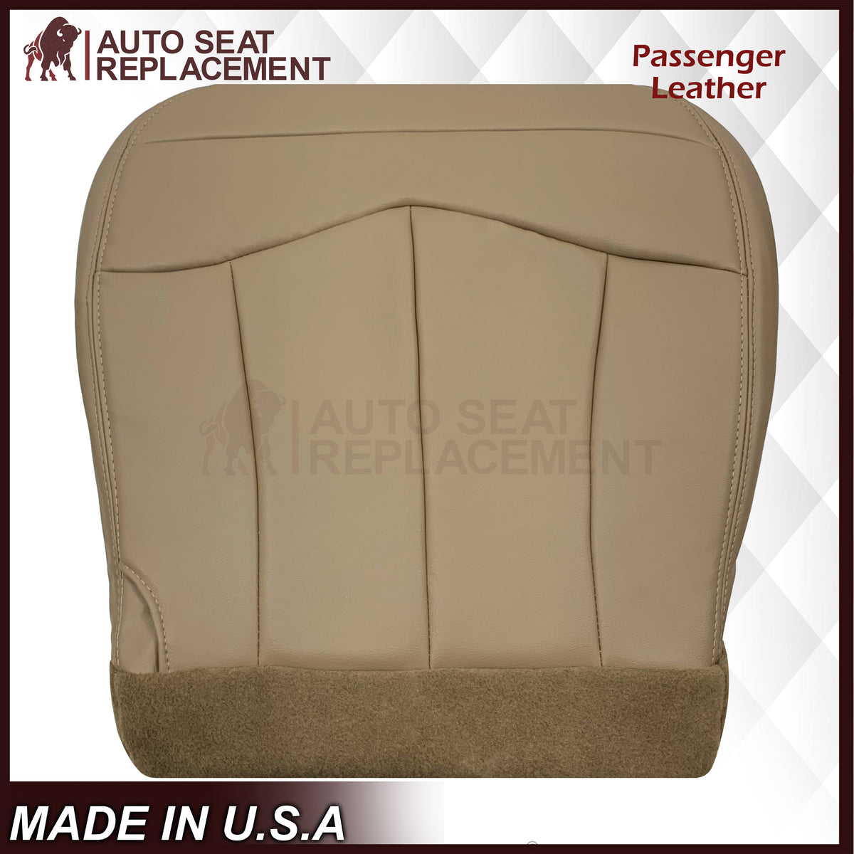 1999-2003 Ford F150 Lariat Replacement Seat Cover in Tan: Choose Leather or Vinyl