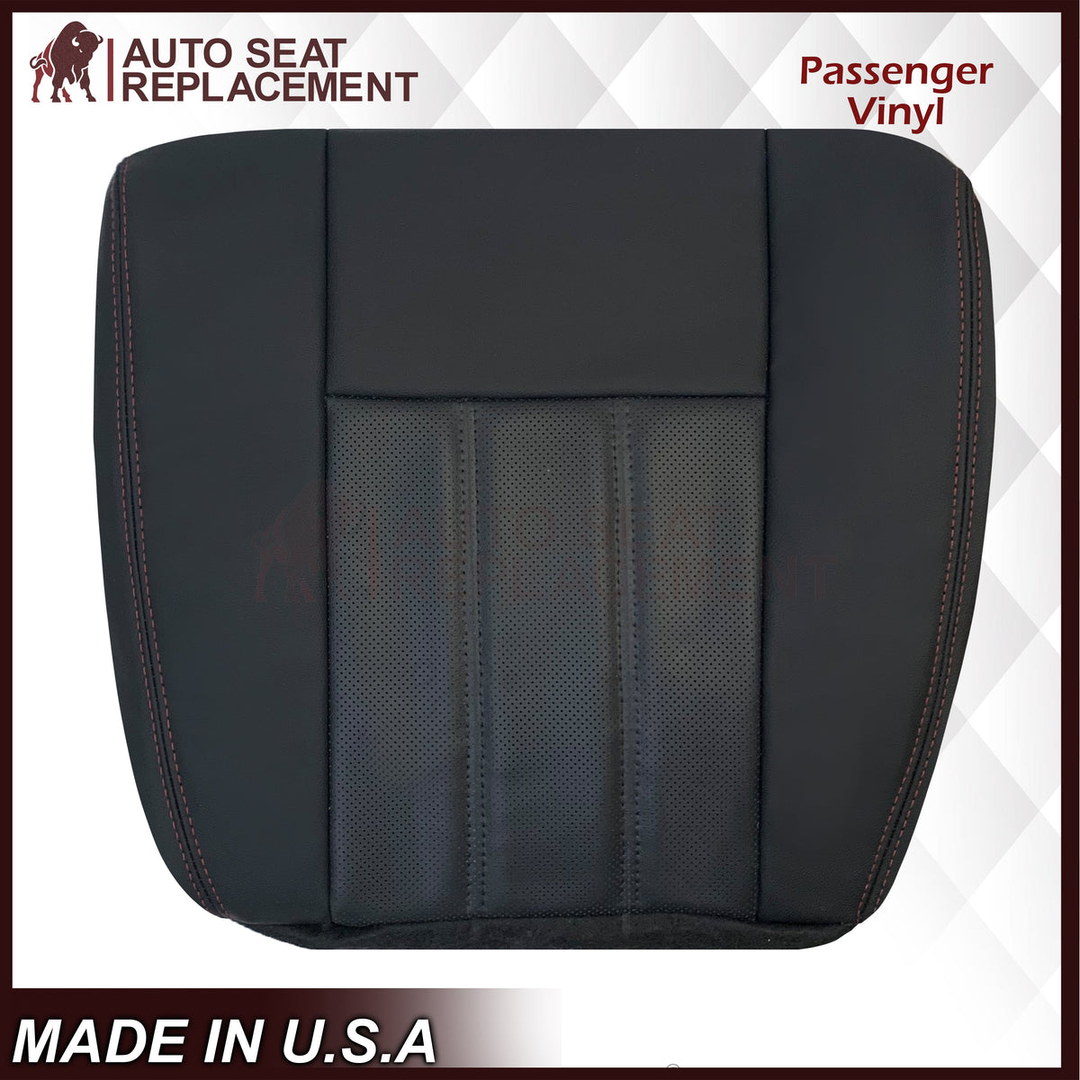 2008 - 2020 For Dodge Grand Caravan Replacement Bottom Seat Cover W/ Red Stitching: Choose your pattern