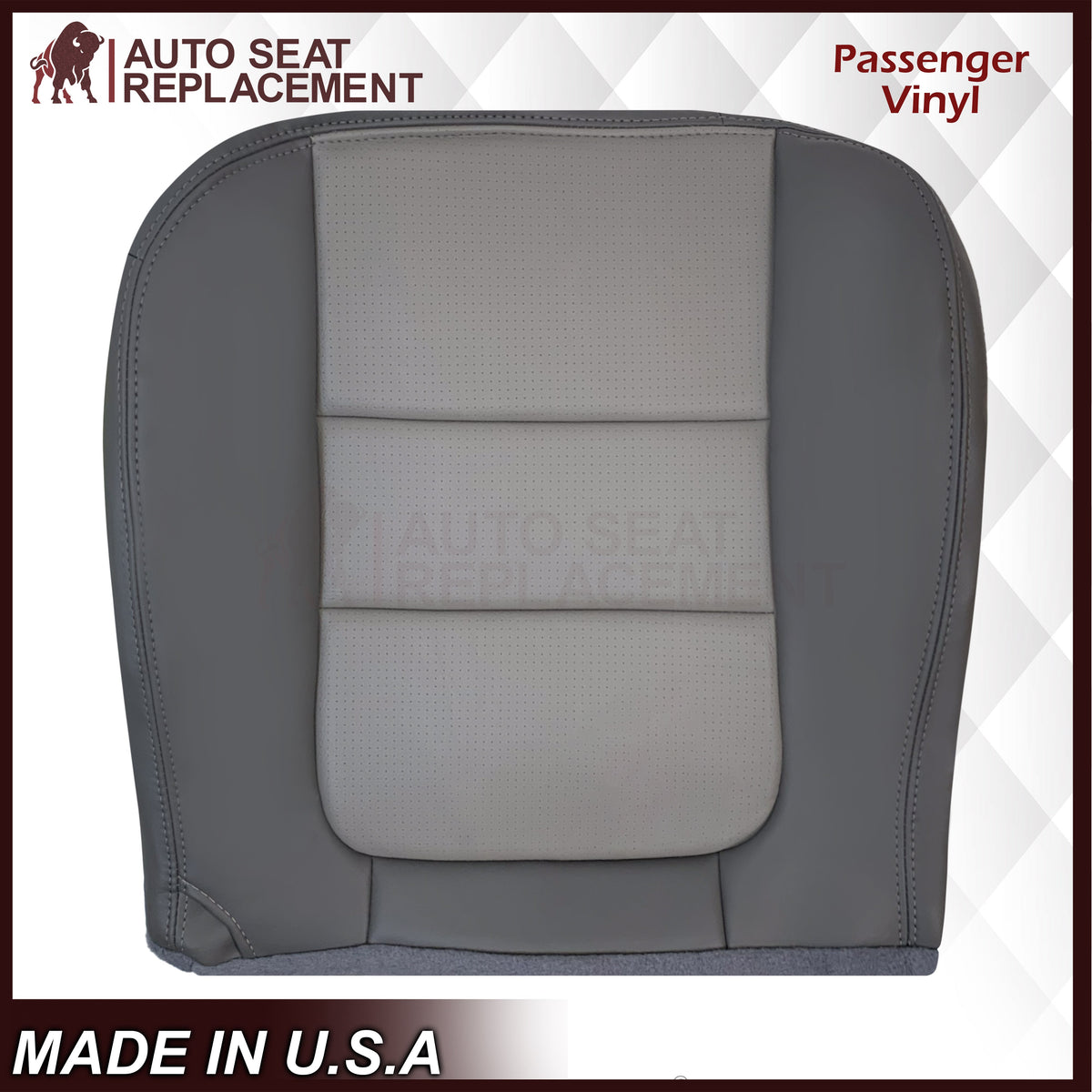 2001 Ford F250 Platinum Edition New Vinyl Replacement Seat Cover in 2-Tone Gray