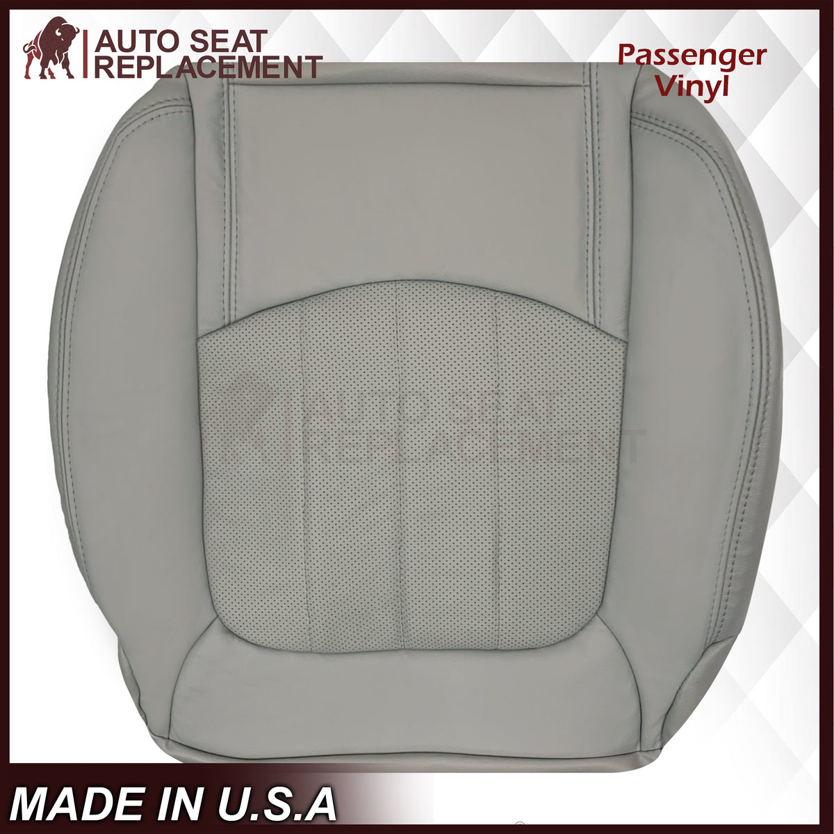 2007-2012 GMC Acadia Denali/SLT Replacement Leather/Syn. Leather Seat Cover: Gray, Perforated