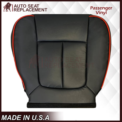 2011 - 2014 Ford F-150 Perforated Genuine Leather or Synthetic Leather Black W/ Red Pipping Seat Covers