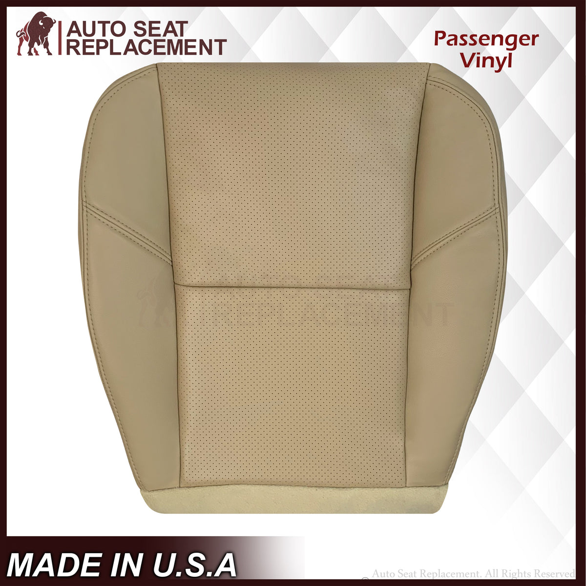 2007-2014 Chevy Silverado Suburban Tahoe Perforated Seat Cover in Light Cashmere Tan: Choose From Variation