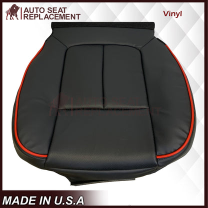 2011 - 2014 Ford F-150 Perforated Genuine Leather or Synthetic Leather Black W/ Red Pipping Seat Covers