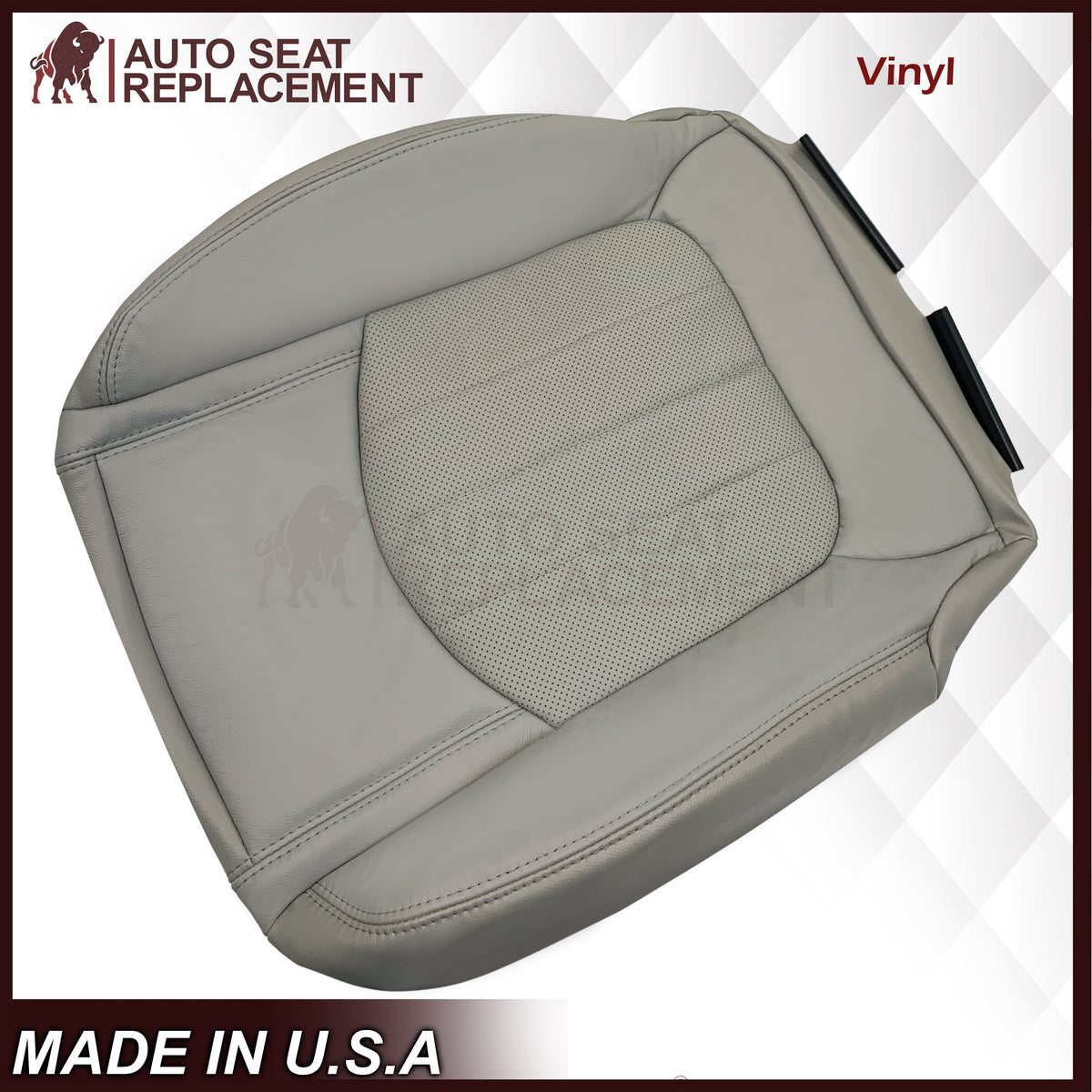 2007-2012 GMC Acadia Denali/SLT Replacement Leather/Syn. Leather Seat Cover: Gray, Perforated