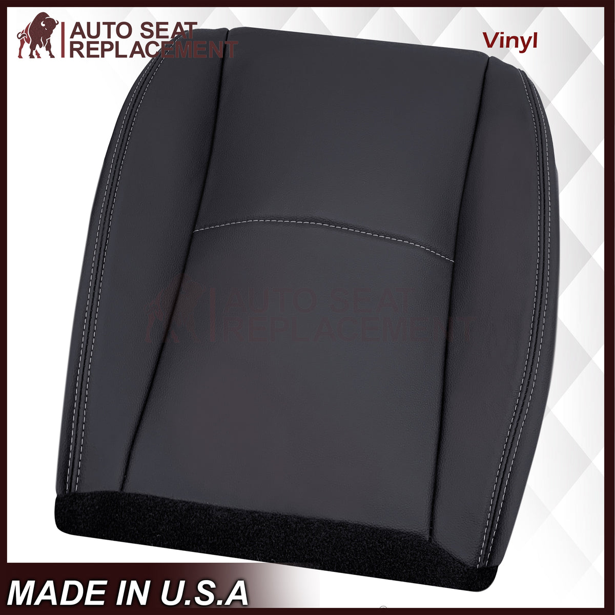 2013-2015 Subaru XV Crosstrek - Bottom Genuine or Synthetic Leather Replacement Seat Cover: Black Non-Perforated
