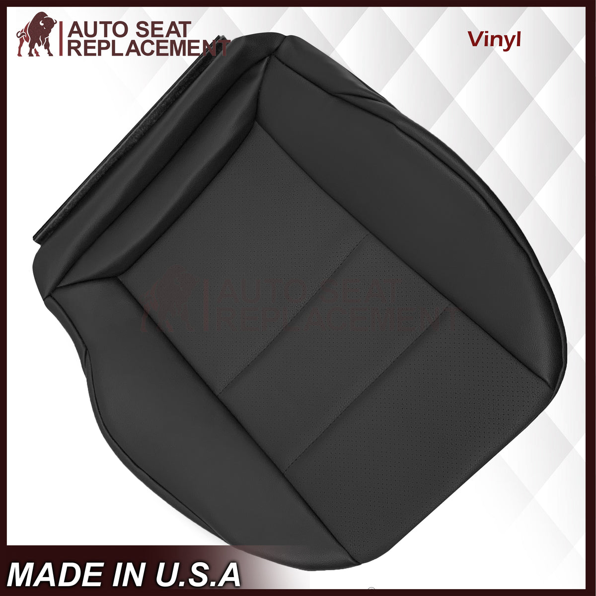 2008-2015 Mercedes Benz GLK250, GLK-350 Driver OR Passenger Bottom Replacement Leather Seat Cover: Perforated Black