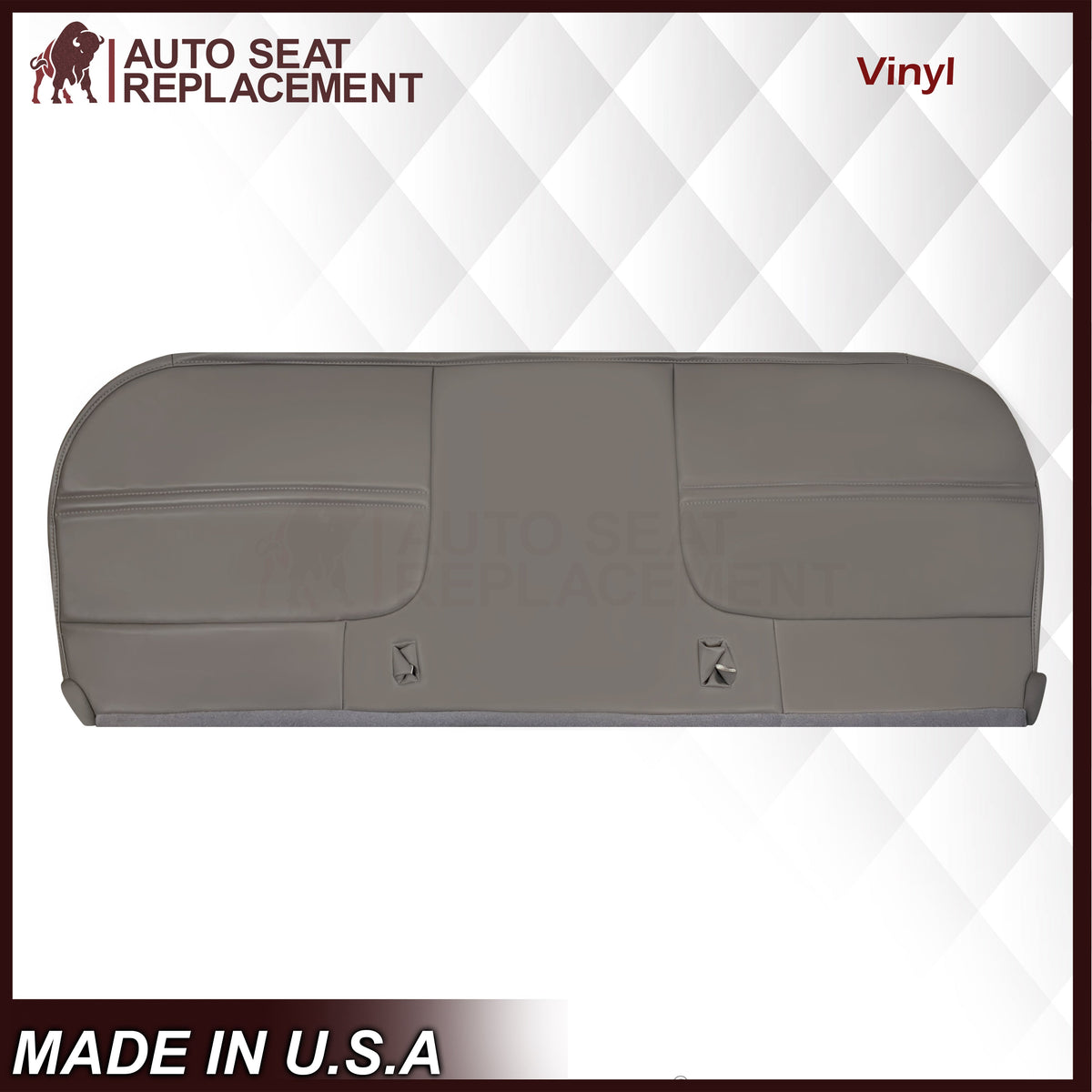 1999-2002 Ford F250 F350 F450 Super Duty XL Work Truck Synthetic Leather Front Bench Top & Bottom in Gray & Tan