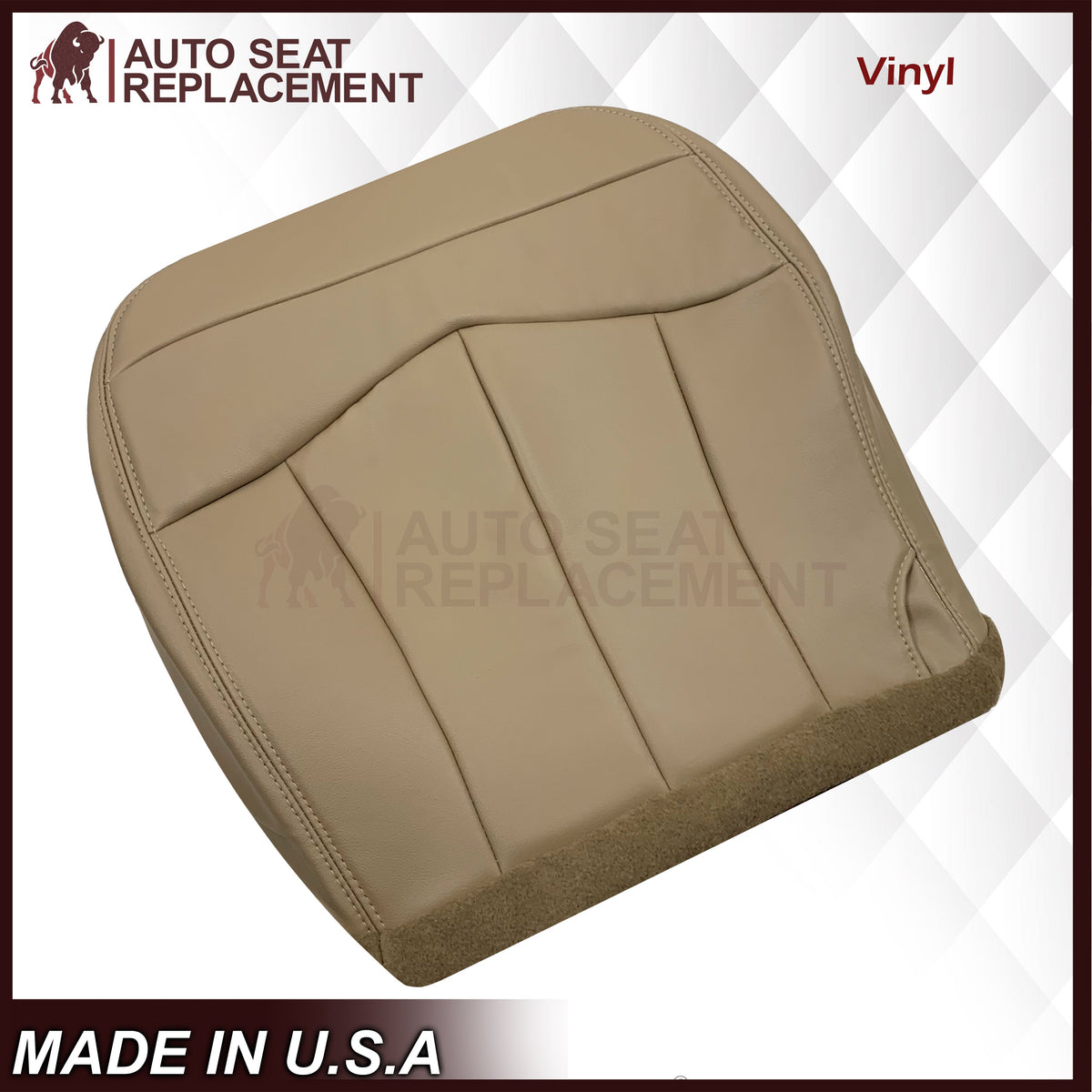1999-2003 Ford F150 Lariat Replacement Seat Cover in Tan: Choose Leather or Vinyl