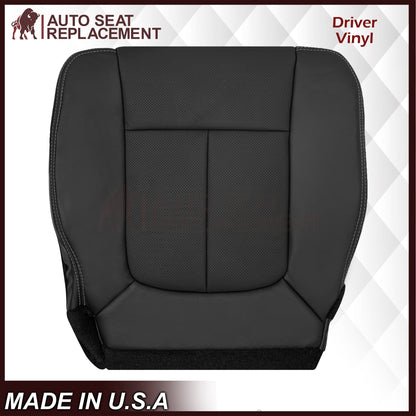 2009 - 2014 Ford F-150 Lariat Replacement Perforated Genuine Leather / Synthetic Leather Seat Cover In Black