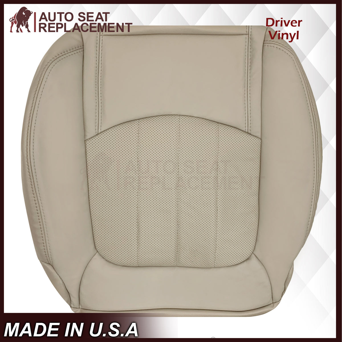 2008-2012 Buick Enclave Perforated Replacement Seat Covers In Tan: Choose Leather or Syn. Leather