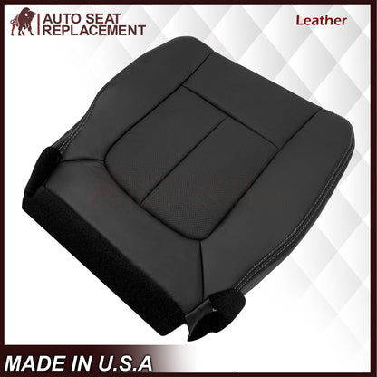 2009 - 2014 Ford F-150 Lariat Replacement Perforated Genuine Leather / Synthetic Leather Seat Cover In Black