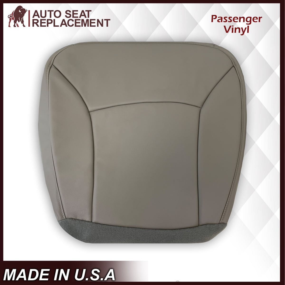 2000-2002 Ford E-Series Econoline Van E150 E250 E350 E450 Replacement Vinyl Seat Cover In SOLID Gray