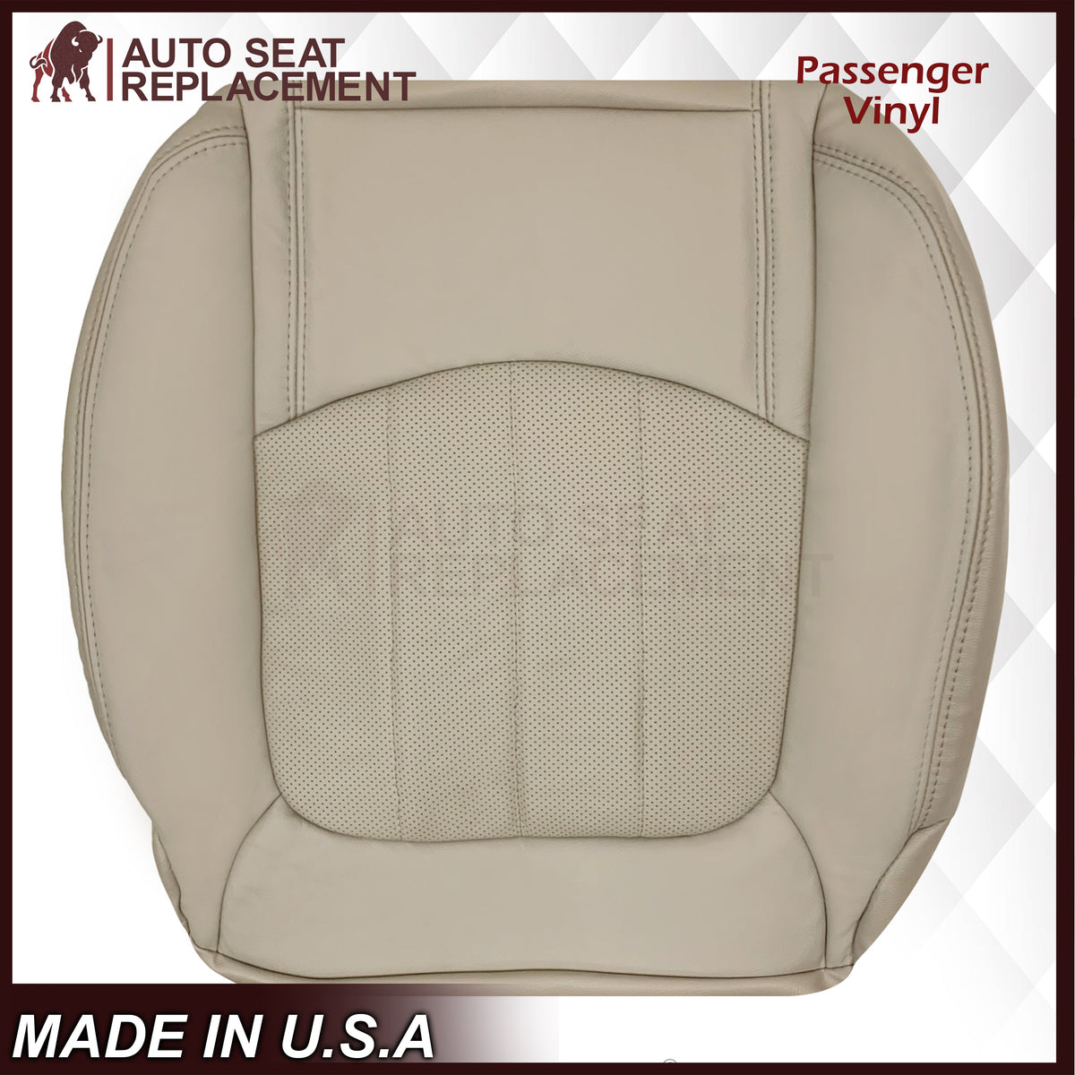 2009-2012 Chevrolet Traverse LT/LTZ Driver or Passenger Replacement Seat Cover: Perforated, Tan