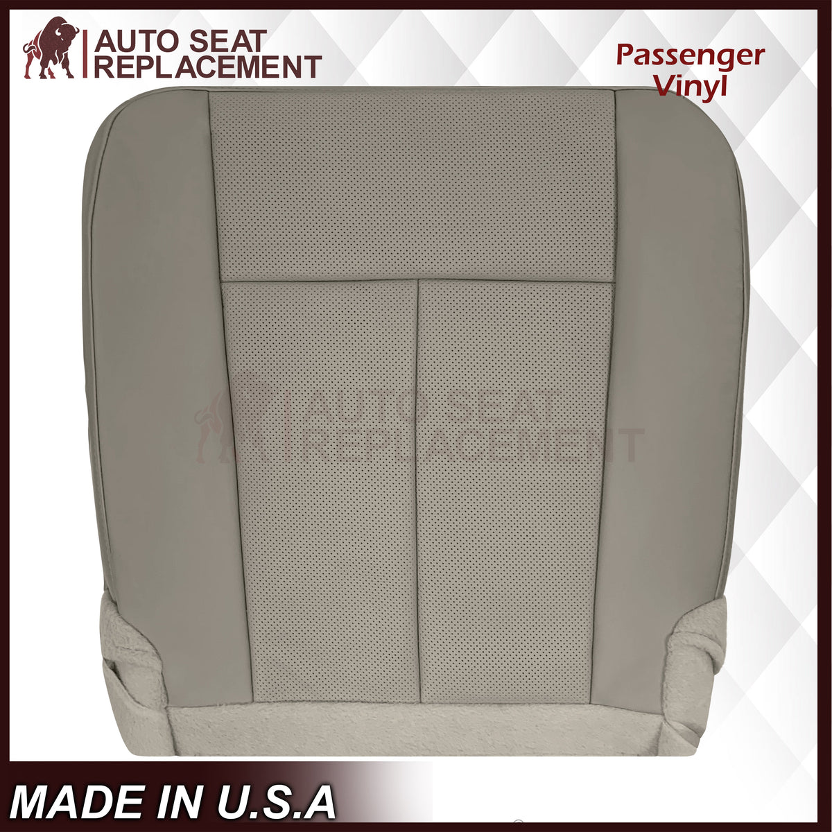2007-2014 Ford Expedition Eddie Bauer/XLT PERFORATED Leather Replacement Seat Cover in Gray