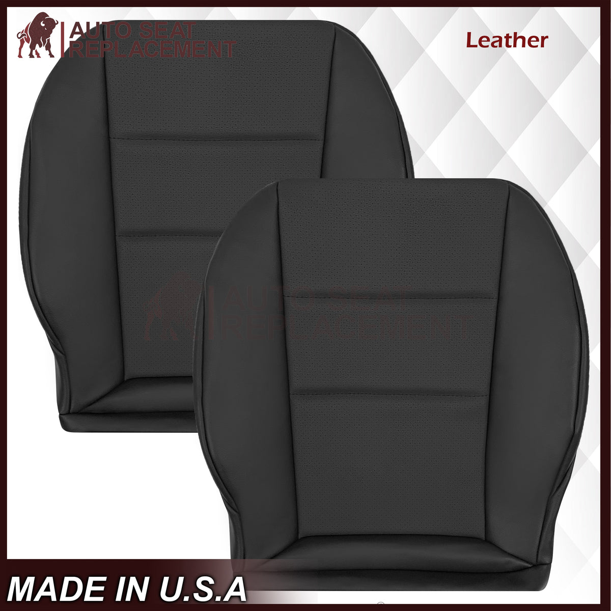 2008-2015 Mercedes Benz GLK250, GLK-350 Driver OR Passenger Bottom Replacement Leather Seat Cover: Perforated Black