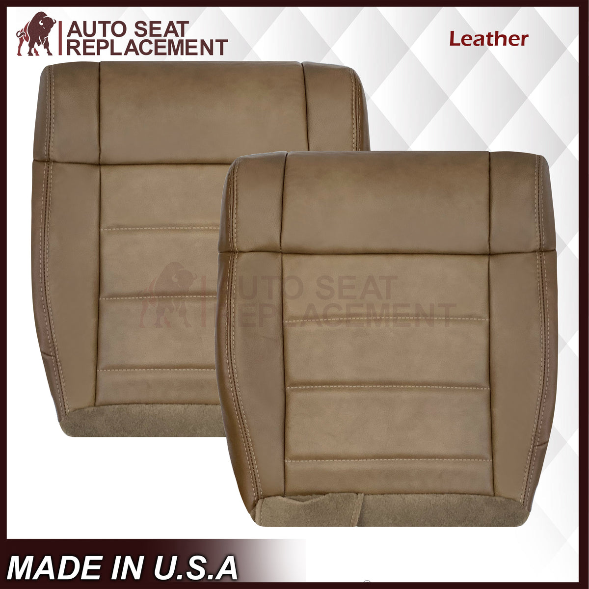 2007-2012 Jeep Wrangler-Replacement Driver OR Passenger Side Seat Cover In Dark Saddle
