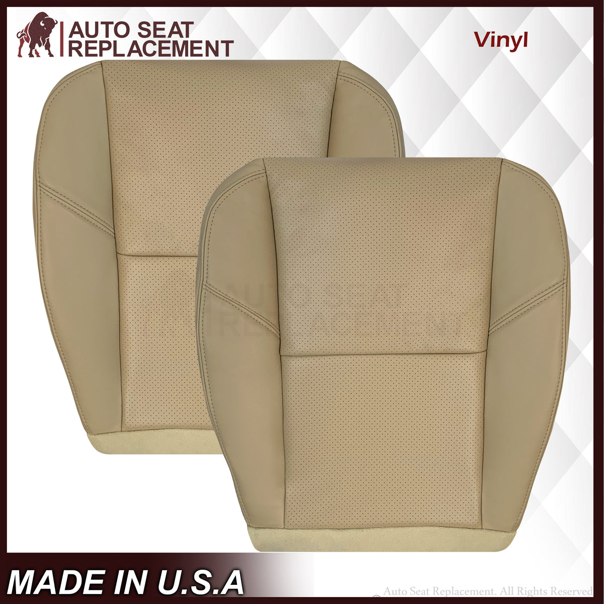 2007-2014 Chevy Silverado Suburban Tahoe Perforated Seat Cover in Light Cashmere Tan: Choose From Variation