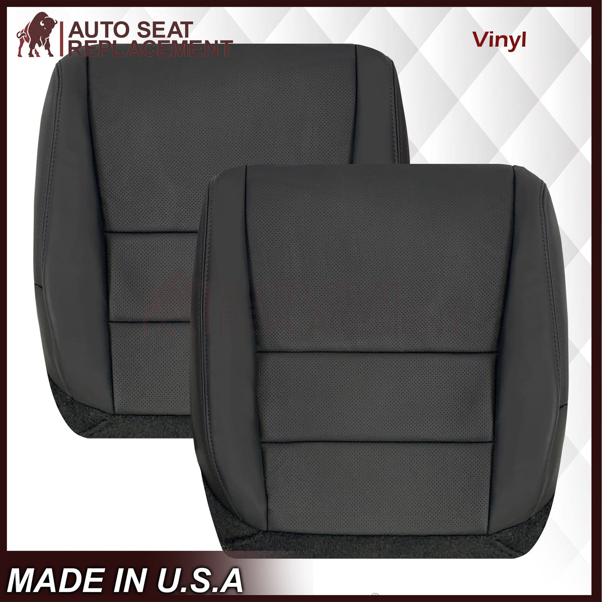 2005 - 2008 Acura TL Driver Or Passenger Seat Covers In Black: Choose Leather OR Synthetic Leather