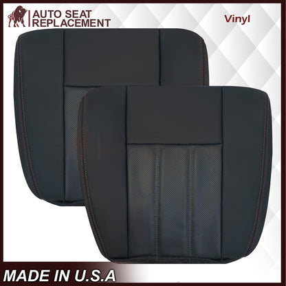 2008 - 2020 For Dodge Grand Caravan Front Pattern #2 Replacement Seat Cover W/ Red Stitching