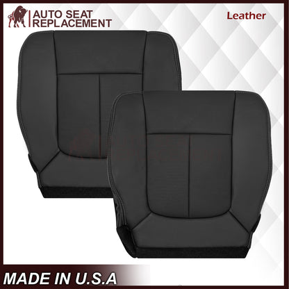 2009 - 2014 Ford F-150 Lariat Replacement Perforated Genuine Leather / Synthetic Leather Seat Cover In Black