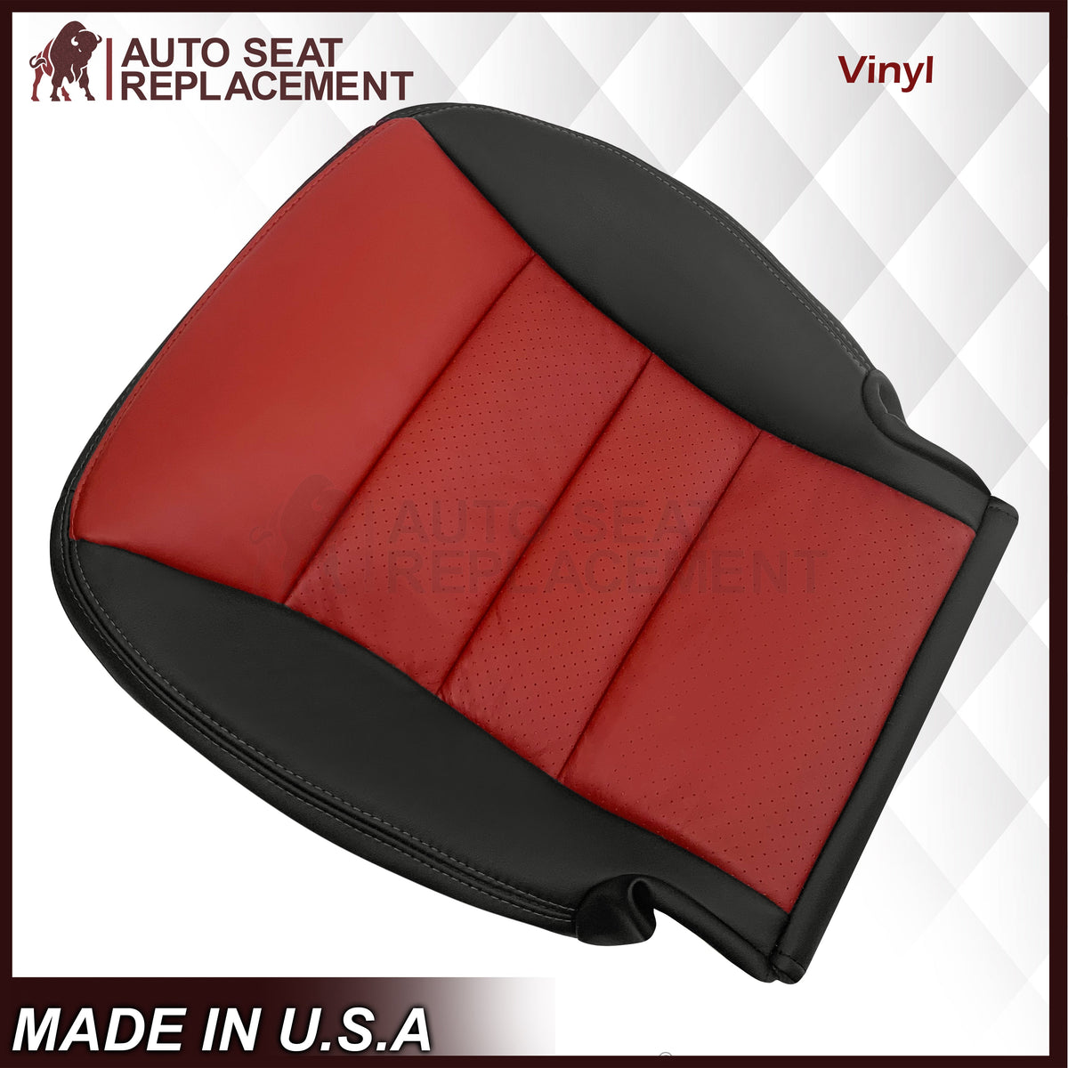 2005 - 2007 Corvette C6 Replacement Seat Cover: C6 2-tone black and Cobalt Red Perforated