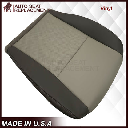 2008-2010 Jeep Grand Cherokee  Front Bottom Synthetic Leather Seat Cover 2 Tone Tan (Dk Khaki/Lt Graystone)