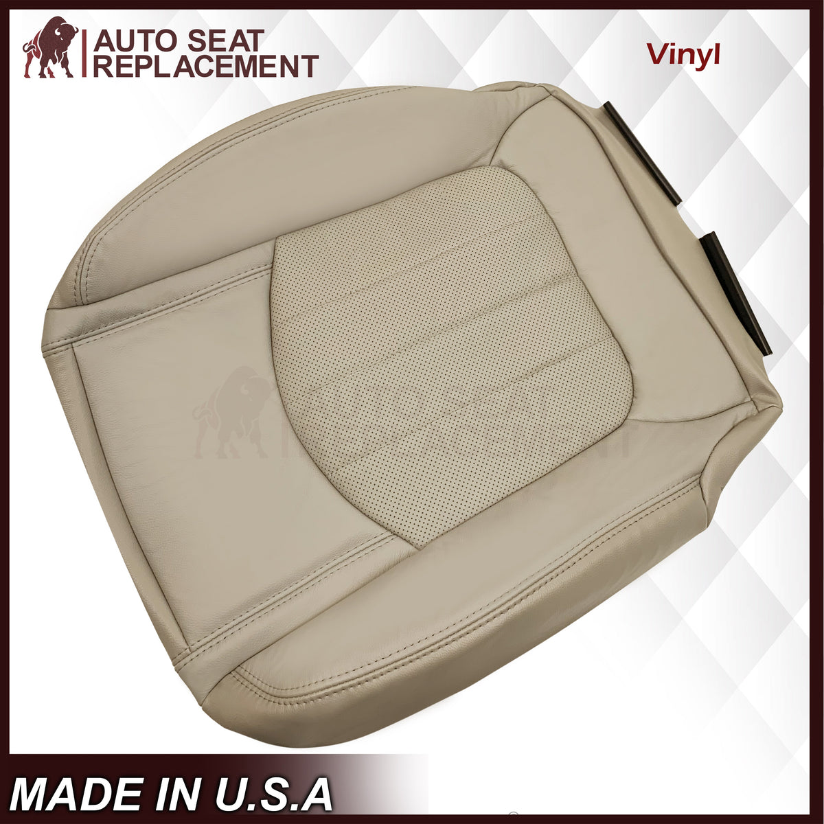 2009-2012 Chevrolet Traverse LT/LTZ Driver or Passenger Replacement Seat Cover: Perforated, Tan