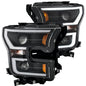 Anzo 2015-2016 Ford F-150 Projector Headlights w/ Plank Style Design Black