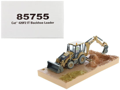 CAT Caterpillar 420F2 IT Backhoe Loader with Operator Yellow "Weathered Series" 1/50 Diecast Model by Diecast Masters  free shipping USA