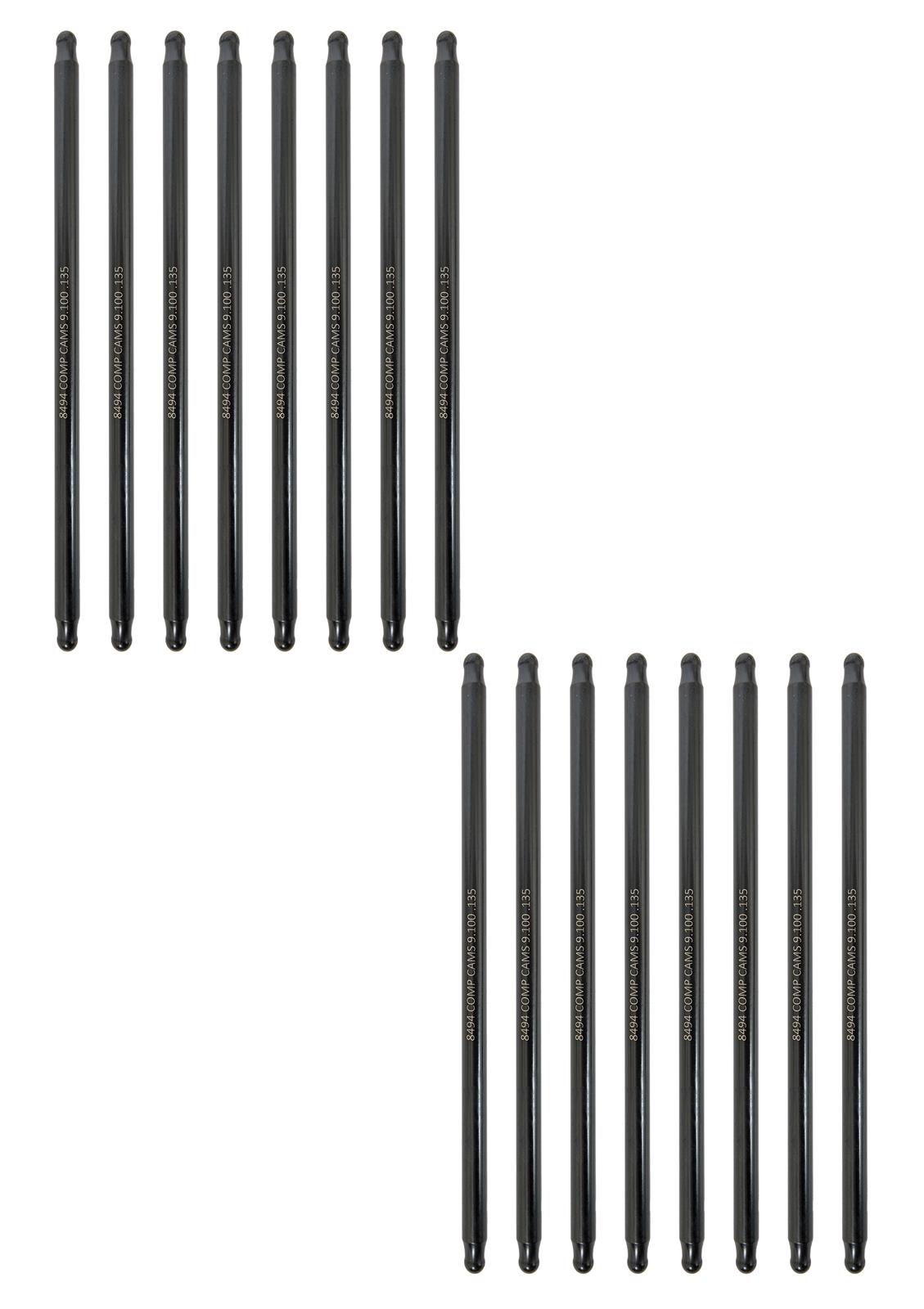 Hi-Tech One-Piece 9.100" Long .135" Wall 3/8" Diameter Pushrod Set