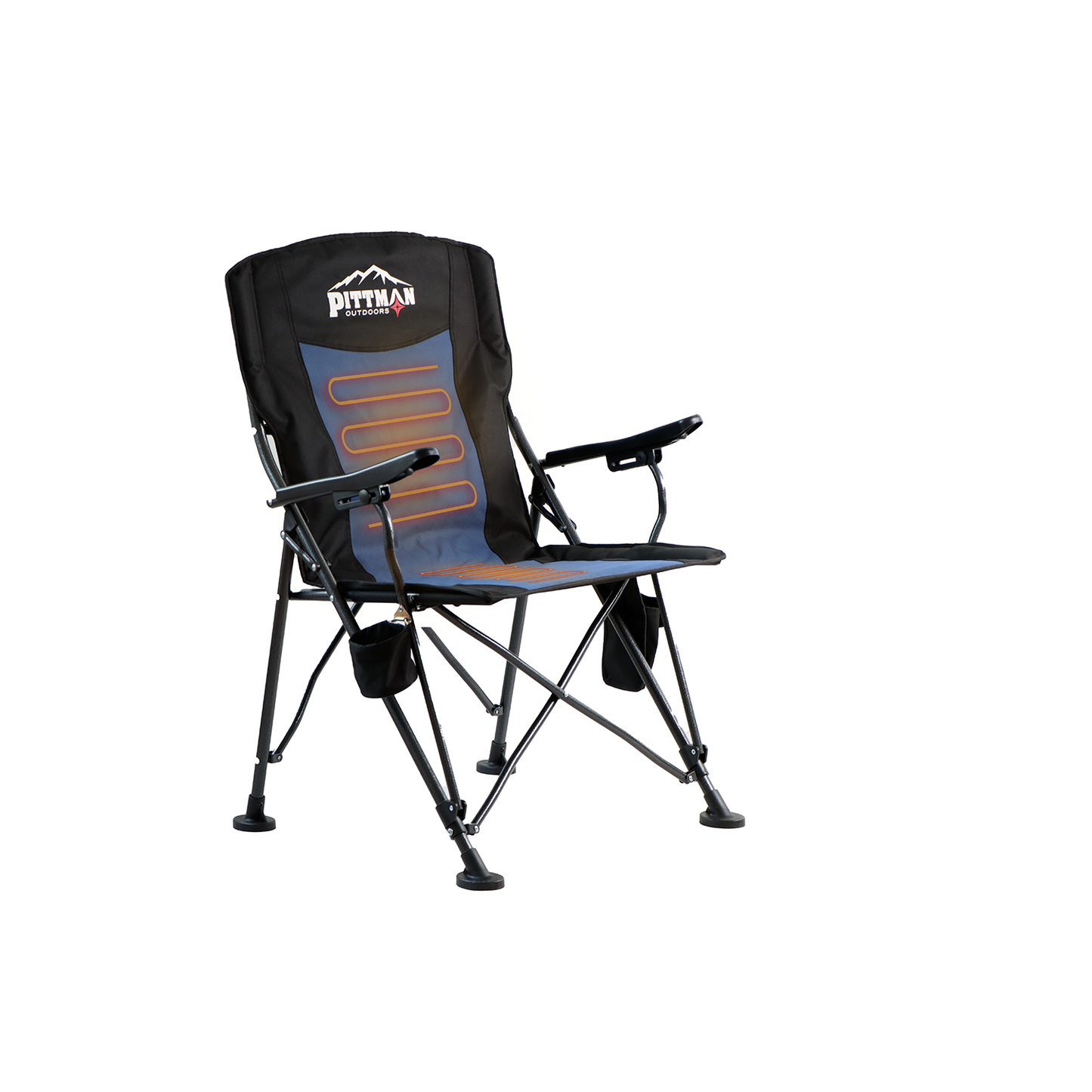 Pittman Outdoors Heated Camping Chair - Black/Blue
