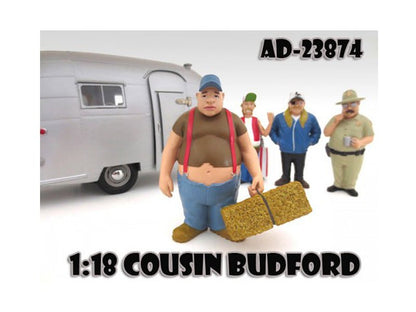 Cousin Budford "Trailer Park" Figure For 1:18 Scale Diecast Model Cars by American Diorama  free shipping USA