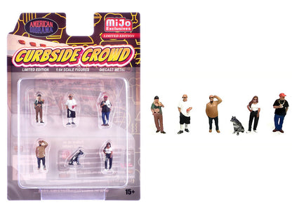 "Curbside Crowd" 6 piece Diecast Figure Set (6 Figures) Limited Edition for 1/64 Scale Models by American Diorama  free shipping USA