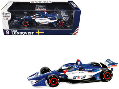 Dallara IndyCar #8 Linus Lundqvist "The American Legion" Chip Ganassi Racing (Road Course Configuration) "NTT IndyCar Series" (2024) 1/18 Diecast Model Car by Greenlight  free shipping USA
