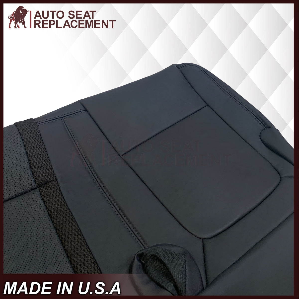 2010 - 2014 Ford F150 Raptor Second Row 60 Piece Bottom Perforated Seat Cover in Black Choose: Leather or Vinyl
