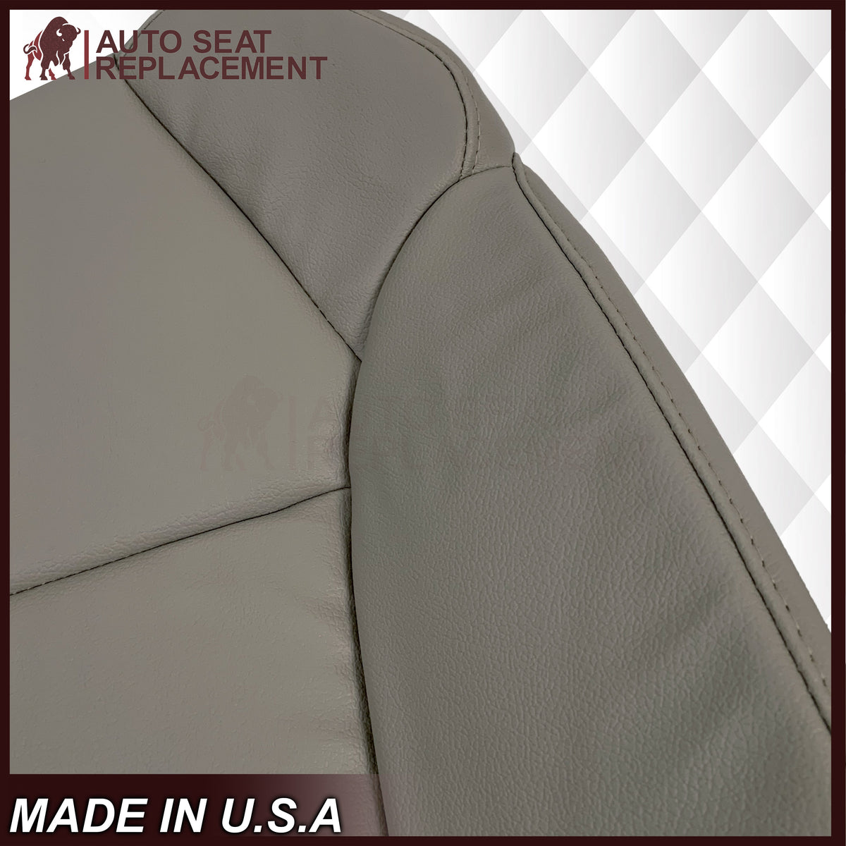 2007 - 2013 Acura MDX Driver Or Passenger Replacement Seat Covers: Non-Perforated Gray