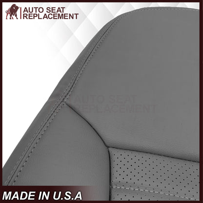 1999-2004 Ford Mustang GT V8 Replacement Cowhide Leather OR Synthetic Leather Seat Cover: Gray, Perforated
