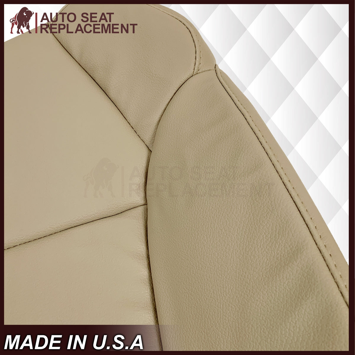 2007 - 2013 Acura MDX Driver Or Passenger Replacement Seat Covers: Non-Perforated Tan
