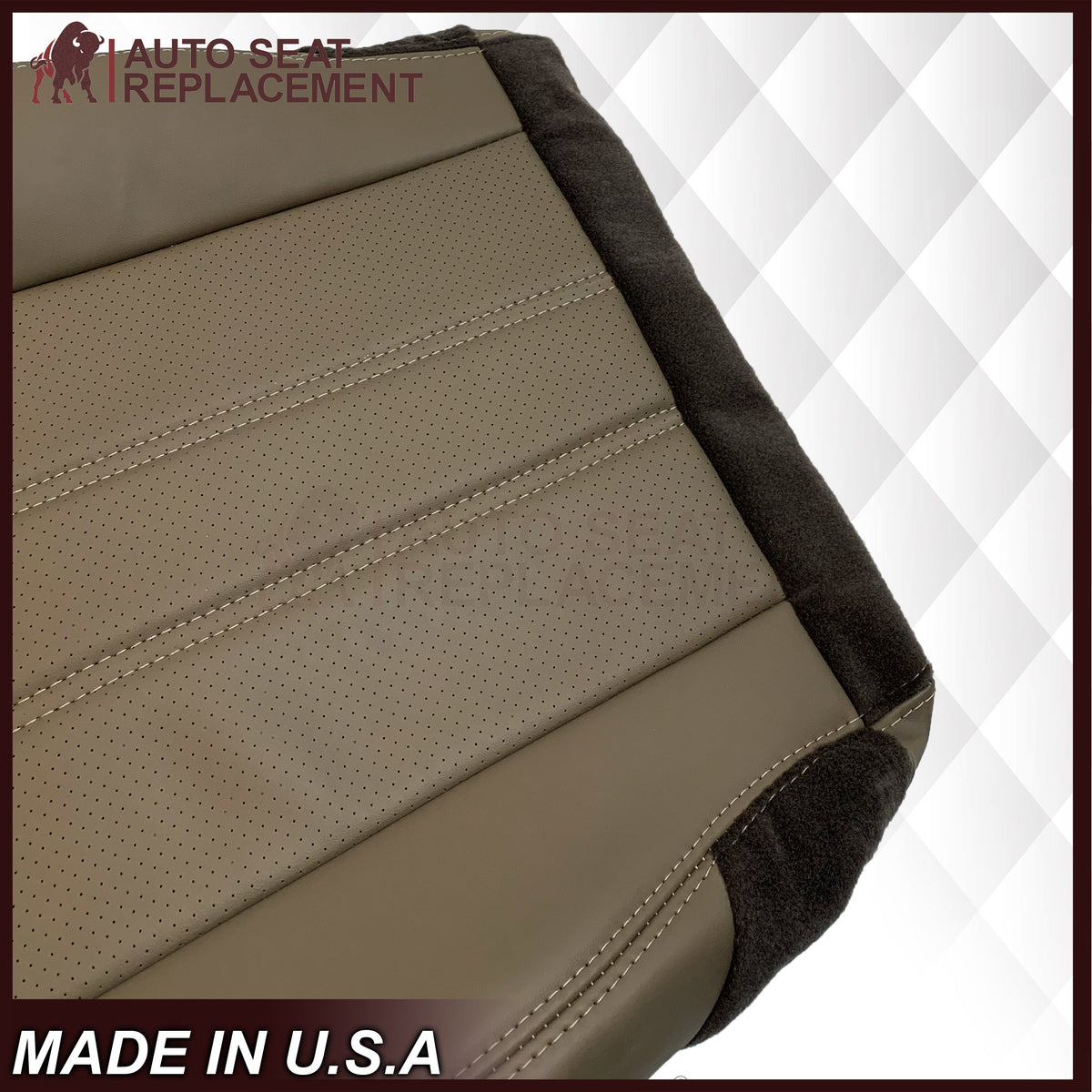 2008 -2020 For Dodge Grand Caravan Front Replacement Seat Cover: Tan Perforated