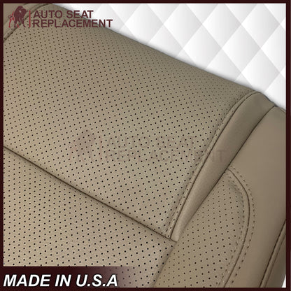 2011 - 2015 Ford Explorer Replacement Perforated Leather Bottom Seat Covers In Gray: Choose Leather OR Vinyl