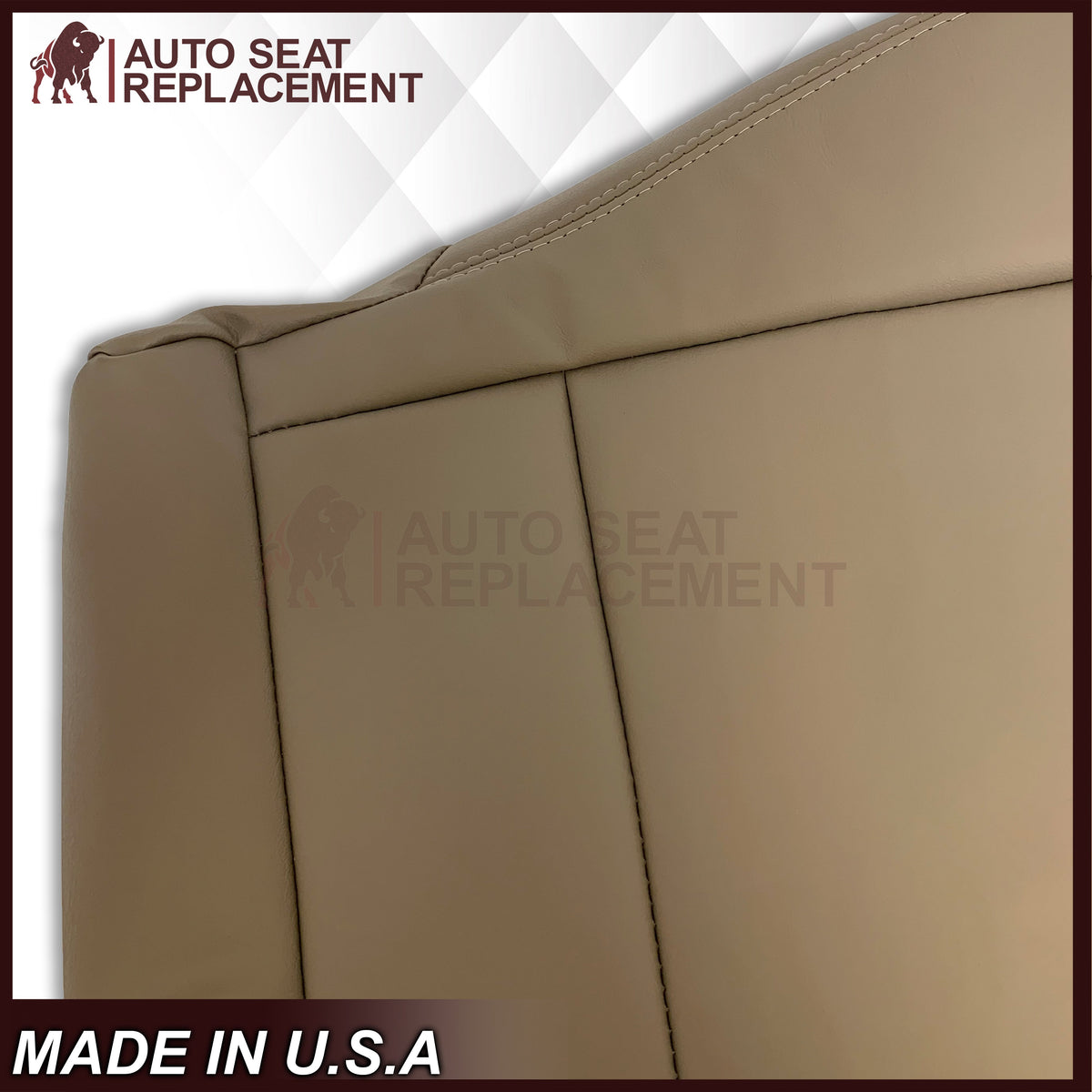 2001 - 2007 Toyota Sequoia Driver OR Passenger Side Top and Bottom Replacement Seat Covers In Tan: Choose your material