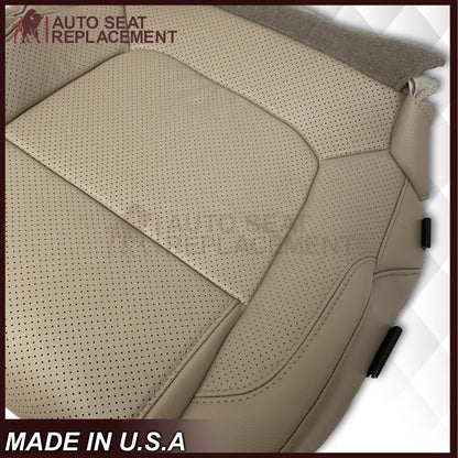 2011 - 2015 Ford Explorer Replacement Perforated Leather Bottom Seat Covers In Gray: Choose Leather OR Vinyl