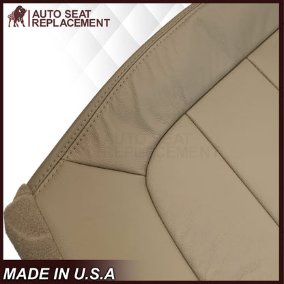 2002-2003 Ford F-150 Lariat SuperCrew Replacement Genuine Leather Seat Cover: Medium Parchment Tan