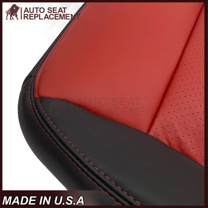 2005 - 2007 Corvette C6 Replacement Seat Cover: C6 2-tone black and Cobalt Red Perforated