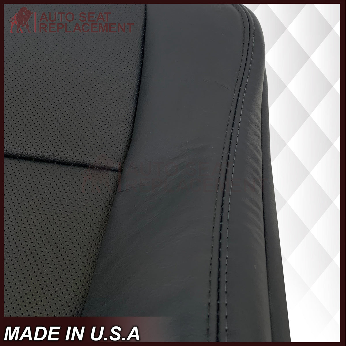 2005 - 2008 Acura TL Driver Or Passenger Seat Covers In Black: Choose Leather OR Synthetic Leather