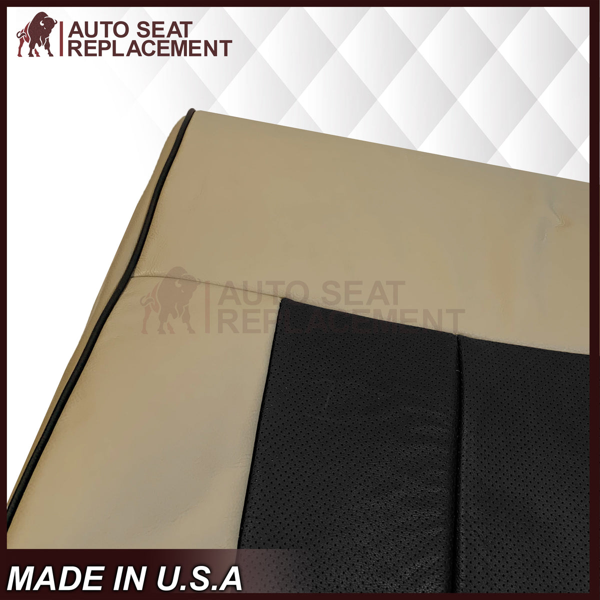 2007 - 2014 Lincoln Navigator Replacement Genuine Leather or Synthetic Leather Seat Cover in Tan & Black