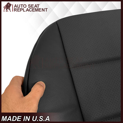 2008-2015 Mercedes Benz GLK250, GLK-350 Driver OR Passenger Bottom Replacement Leather Seat Cover: Perforated Black
